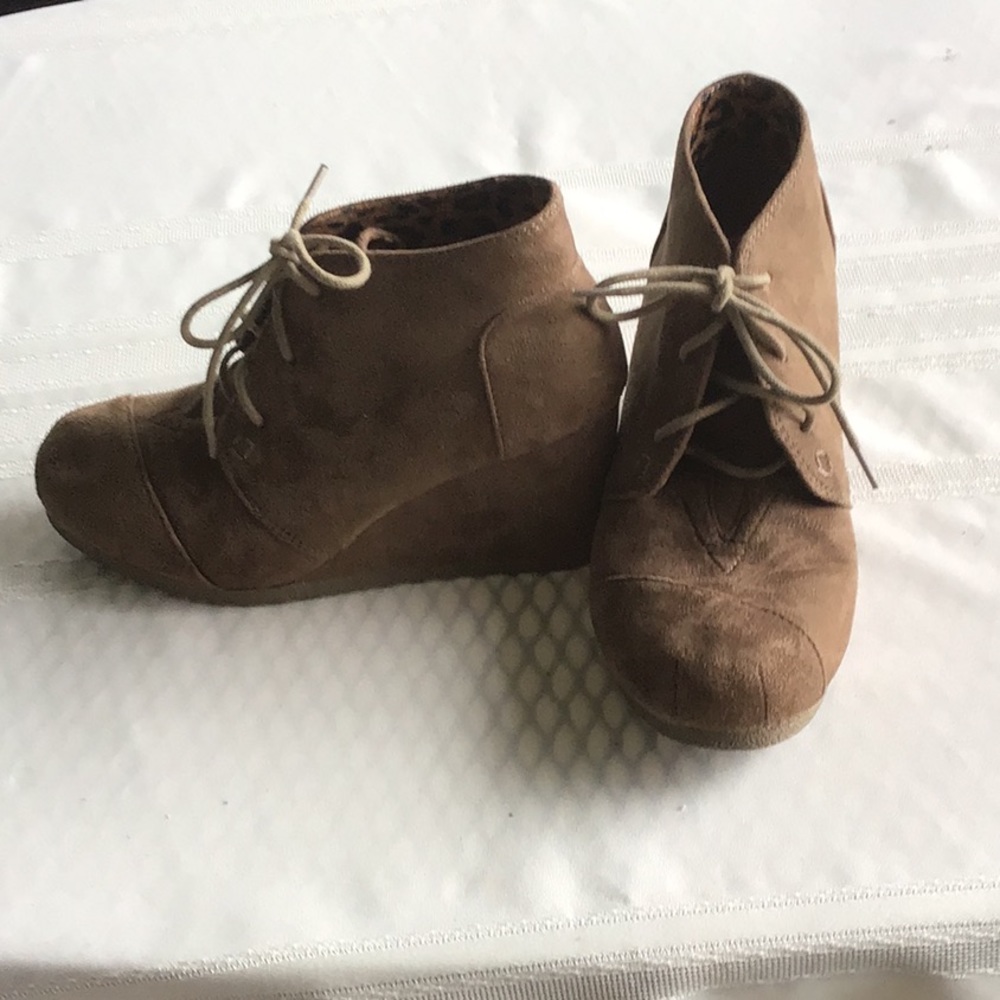 Marbella lace up ankle wedge boots